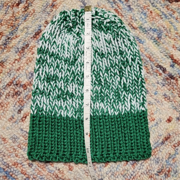 Hand Crafted unisex rib knit winter beanie hat size Adult medium to large - Picture 5 of 7